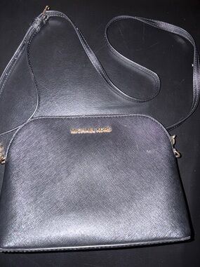 Michael Kors Black Crossbody with Gold Logo